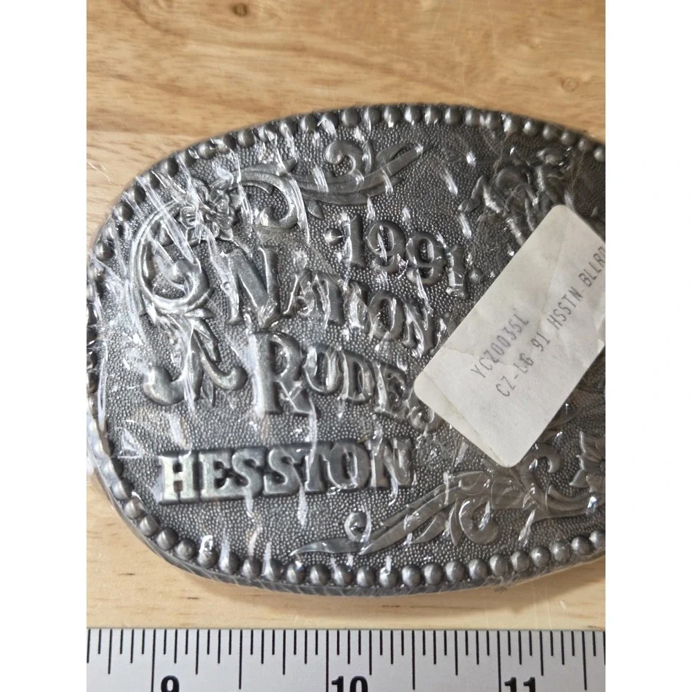 1991 Hesston NFR National Finals Rodeo Belt Buckle Fred Fellows Vintage NOS